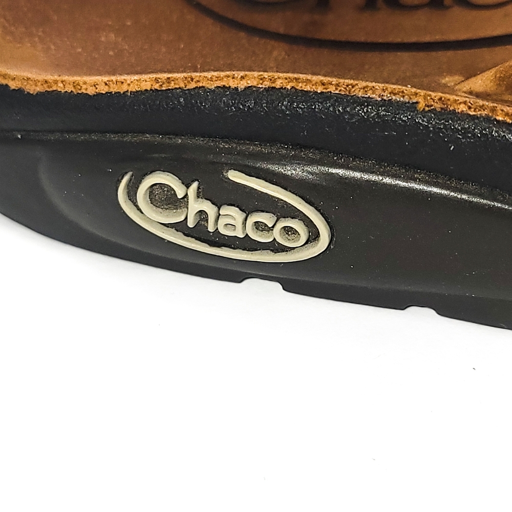 Chaco Vibram Women Sz.6 Brown Vegan Leather Thong Flip Flop Sandals - Picture 8 of 8